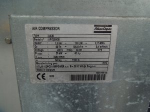 SPREZARKA-SRUBOWA-ATLAS-COPCO-GA30-30Kw-2015r-Marka-Atlas-Copco